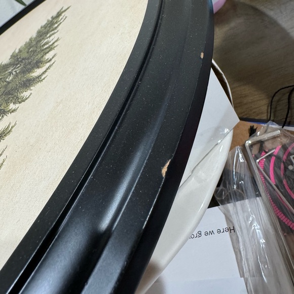 Damaged Evergreen Oval Framed Wall Art Studio McGee Christmas tree - Picture 10 of 10